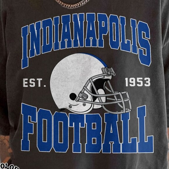 Indianapolis Football Retro-Inspired Look Comfort Colors T-Shirt 159 - Picture 2 of 5